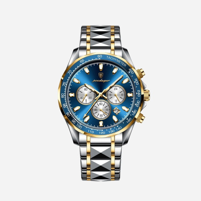 Luxuriöse Herren-Sportuhr mit wasserdichtem Quarzwerk und Chronograph