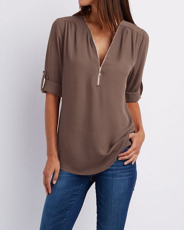 Langärmelige Lockere Bluse