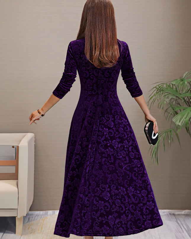 Anny™ - Elegantes Festkleid aus Samt mit V-Ausschnitt