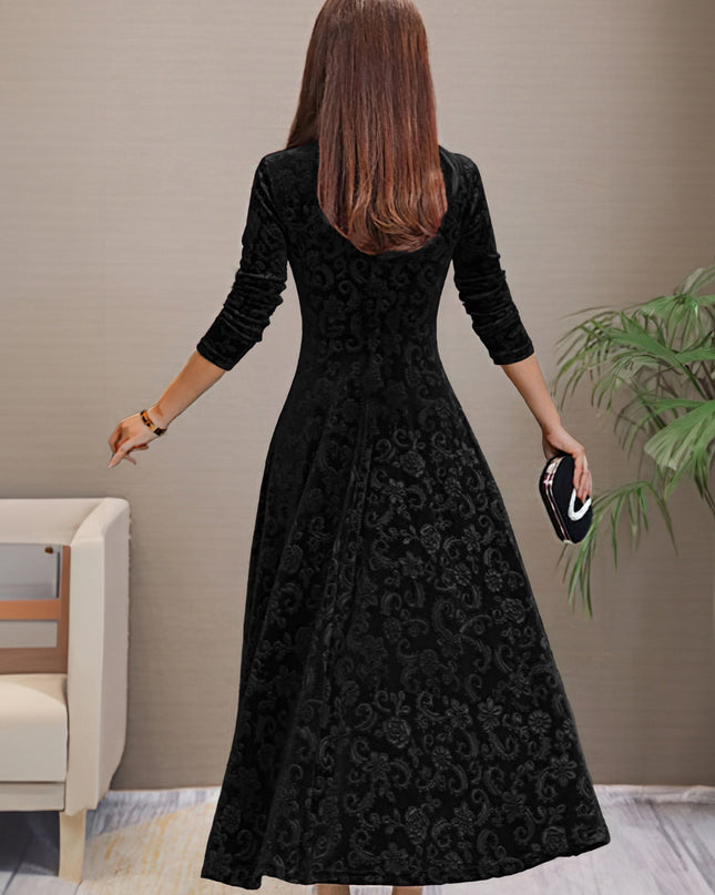 Anny™ - Elegantes Festkleid aus Samt mit V-Ausschnitt