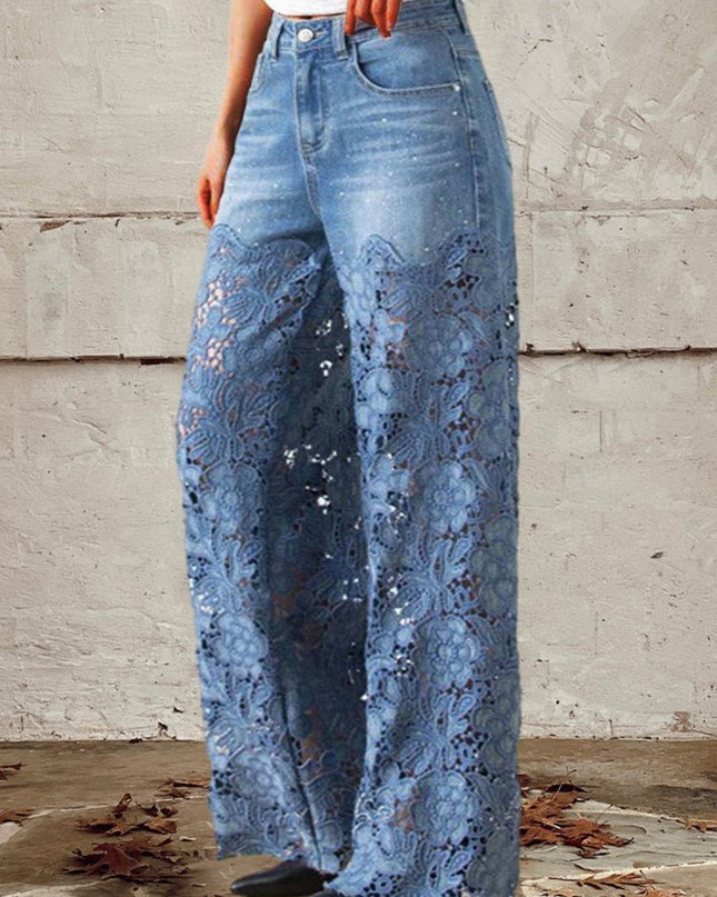 Britta | Damenjeans mit Spitze und Patchwork