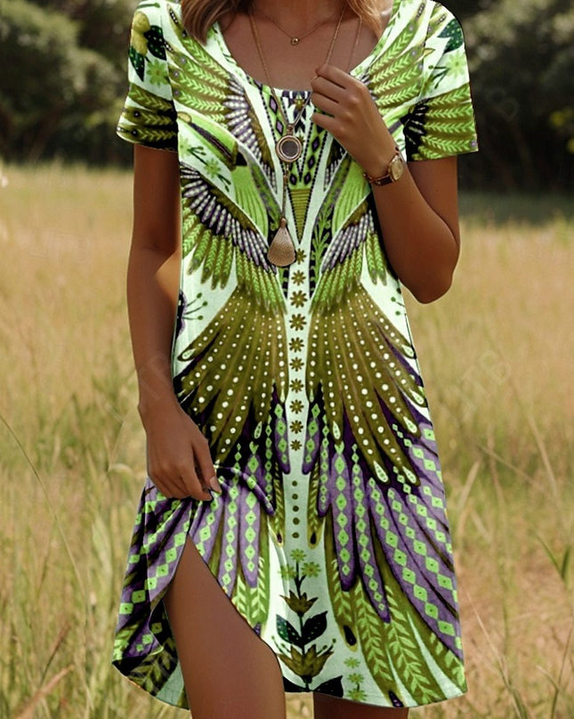 Isla™ – Kleid mit Indisch-inspiriertem Print und Rundhalsausschnitt