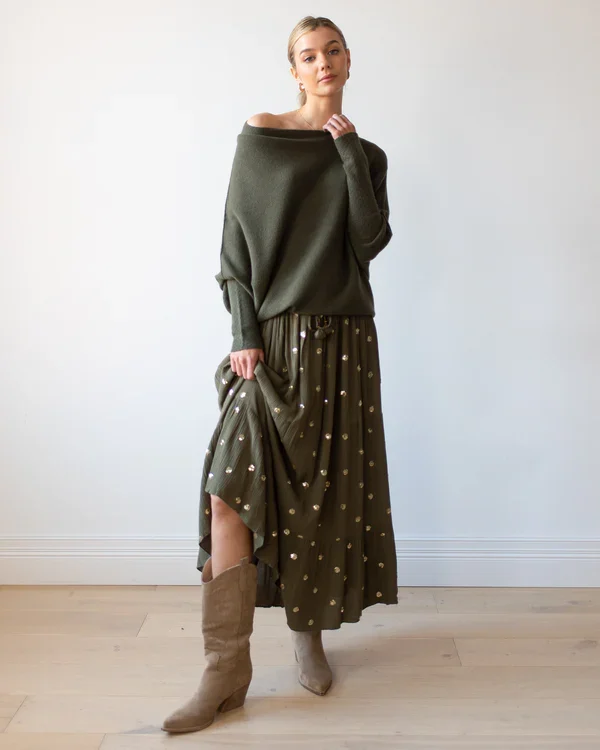 Asymmetrisch Drapierter Pullover