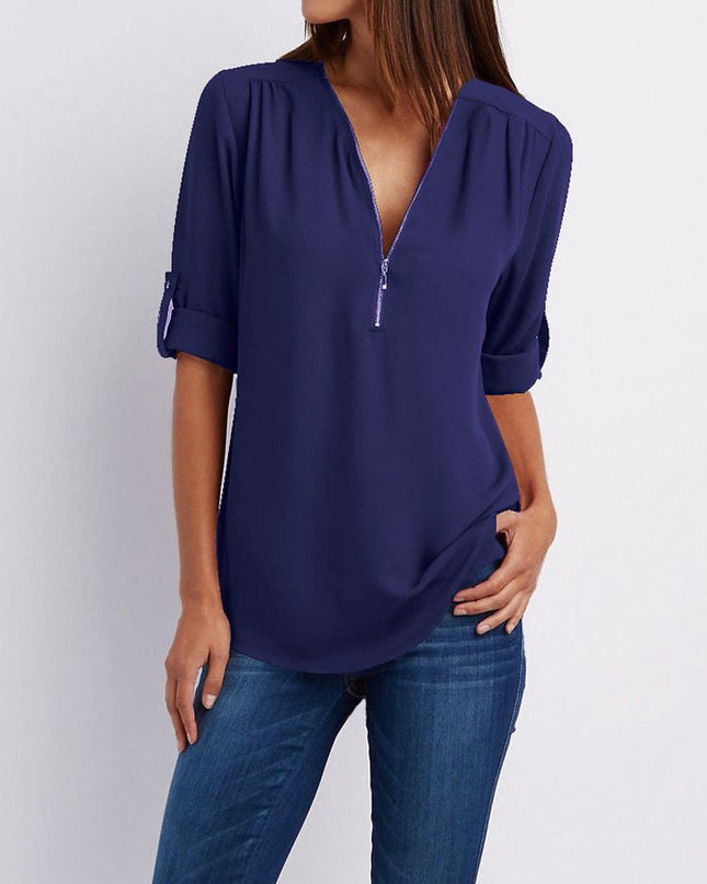 Langärmelige Lockere Bluse