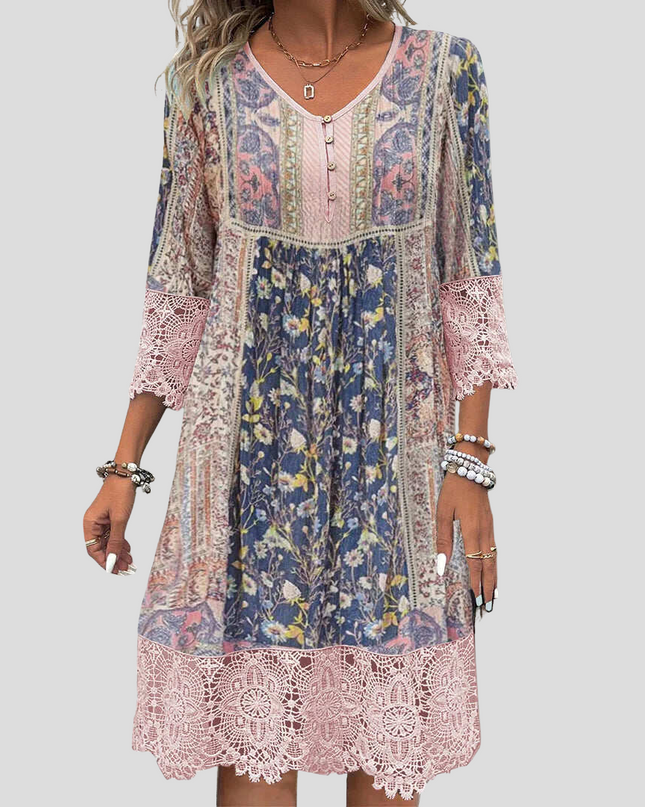 Orla™ – Boho-Chic Gemustertes Kleid