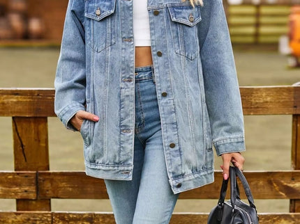 Lidi - Button Down Jeansjacke aus gewaschenem Denim
