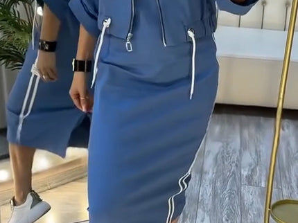 Feyra™ - Lässiges und Stilvolles Set mit Rundhalsausschnitt-Kleid und Jacke für Damen