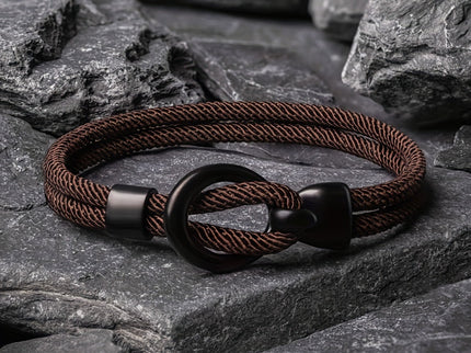 Stilvolles handgefertigtes Seilarmband für Männer - perfekt für einen lässigen Herbstlook!