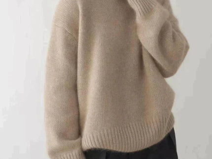 Gemütlicher weicher Strickpullover mit Rollkragen für herbstliche Schichten