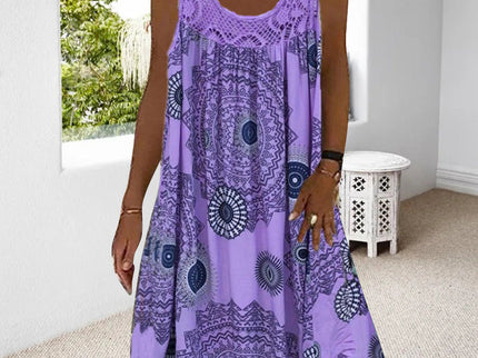 Breezia™ – Sommerliches Ärmelloses Kleid mit Print und Spitzendetails für Damen