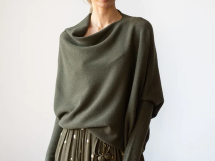 Asymmetrisch Drapierter Pullover