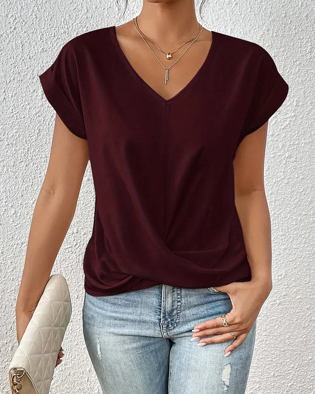 CLEO - LÄSSIGES T-SHIRT MIT SWEETHEART-AUSSCHNITT