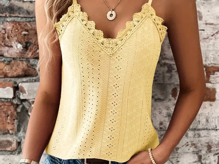 Sizzle Öse Kontrast Spitze Cami Top
