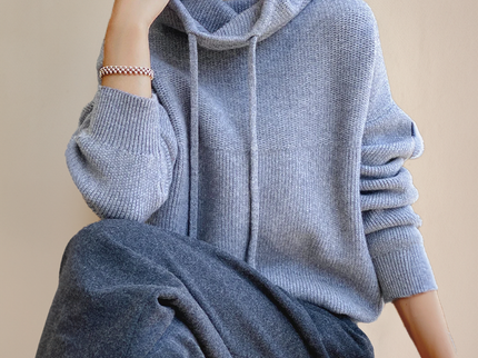 Gemütlicher Strick-Hoodie-Pullover für lässigen Komfort
