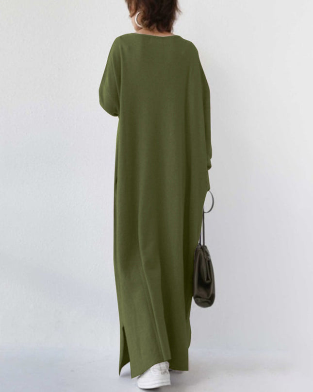 Serenya™ - Modisches Kleid mit langen Ärmeln und V-Ausschnitt
