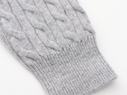 Roman | Chunky knit Herren Chasmere Pullover mit Kabelstrickmuster & Halb Reißverschluss Kragen