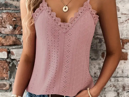 Sizzle Öse Kontrast Spitze Cami Top