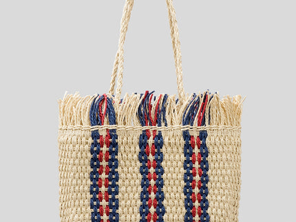 Strahlende Strandtasche aus handgewebten Materialien mit geräumigem Fassungsvermögen