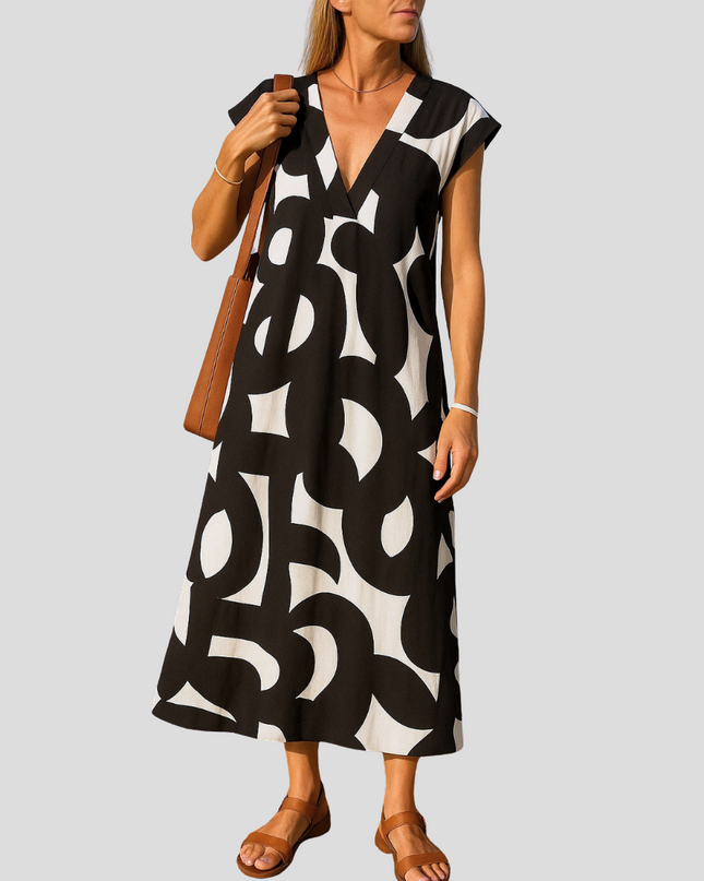 Azura™ – Ibiza Style Bequemes und Fließendes Kleid mit V-Ausschnitt