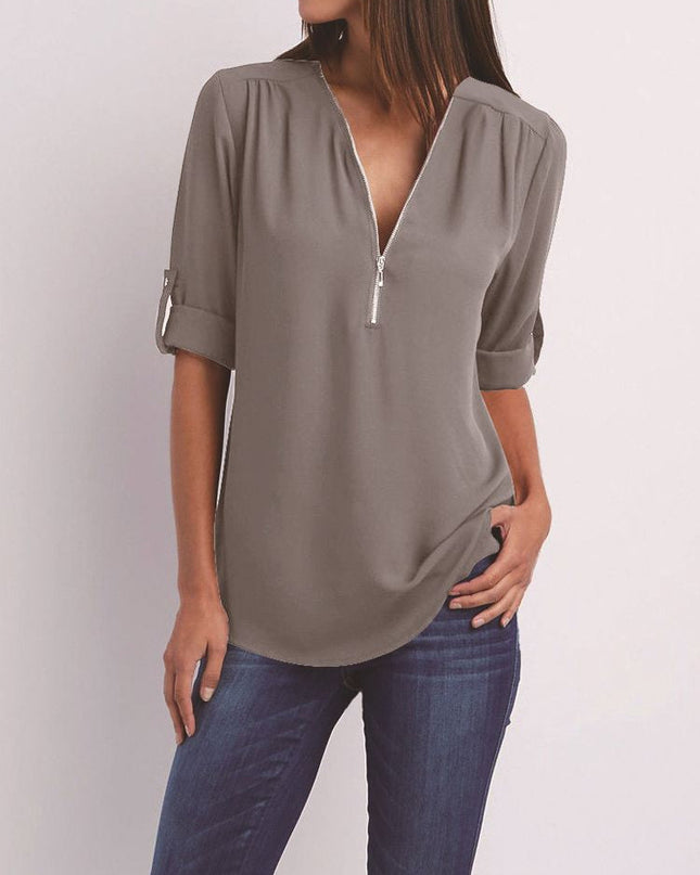 Langärmelige Lockere Bluse
