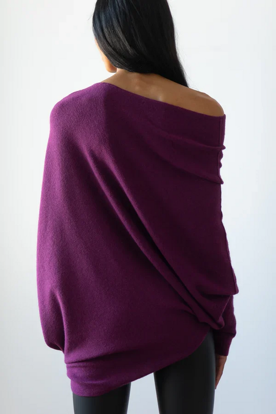 Asymmetrisch Drapierter Pullover