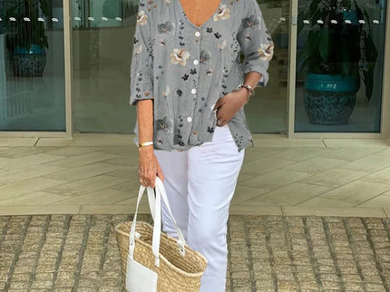Bellamy | Florale Französische Vintage-Bluse
