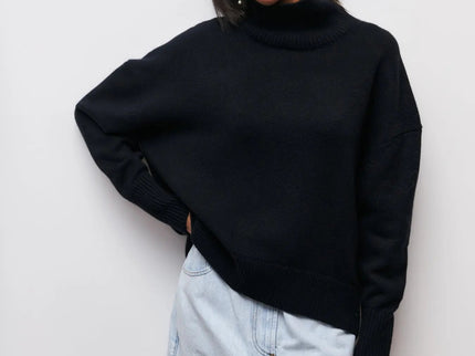 Xandra | Gestrickter Pullover Mit Langem Hals