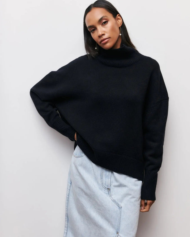 Xandra | Gestrickter Pullover Mit Langem Hals
