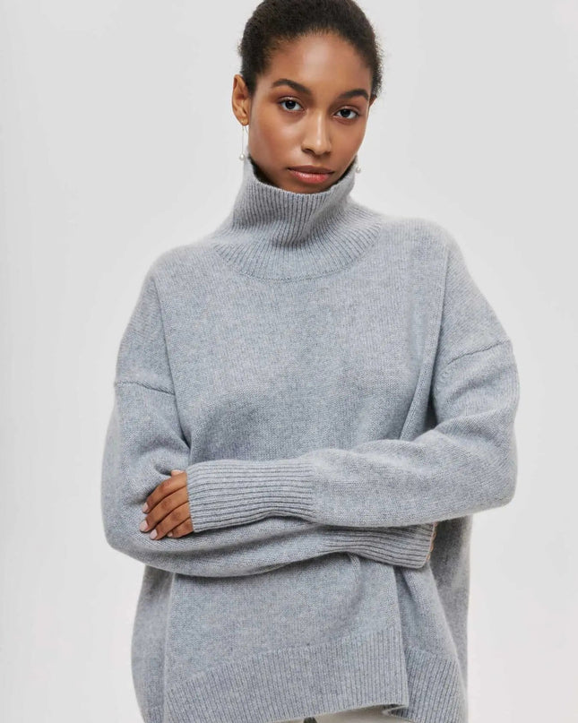 Xandra | Gestrickter Pullover Mit Langem Hals