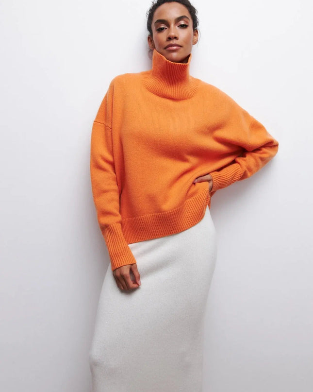 Xandra | Gestrickter Pullover Mit Langem Hals