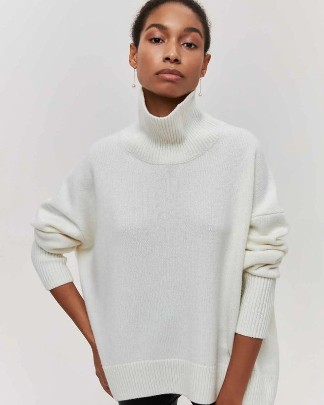 Xandra | Gestrickter Pullover Mit Langem Hals