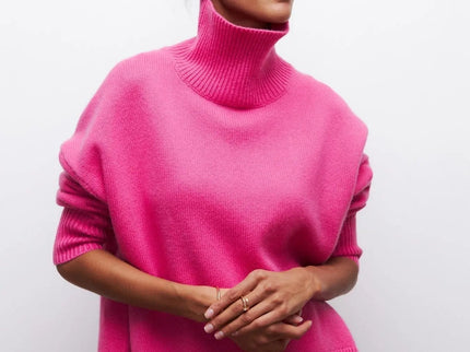 Xandra | Gestrickter Pullover Mit Langem Hals
