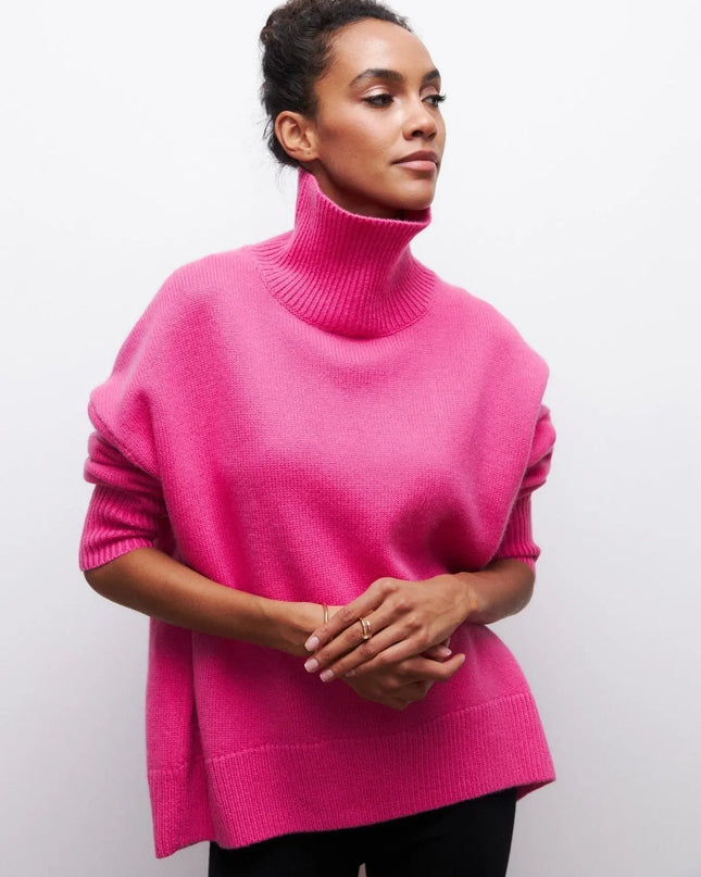 Xandra | Gestrickter Pullover Mit Langem Hals