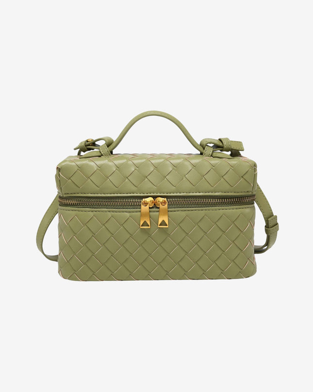 Julia | Strukturierte, glänzende Tasche aus gewebtem Material