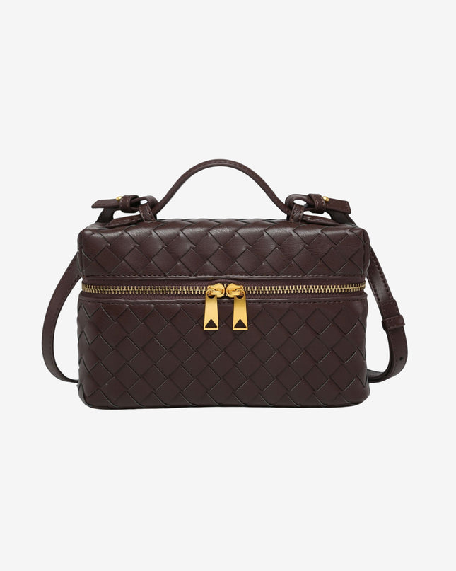 Julia | Strukturierte, glänzende Tasche aus gewebtem Material