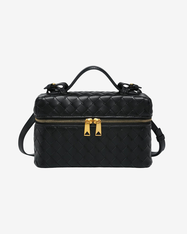 Julia | Strukturierte, glänzende Tasche aus gewebtem Material