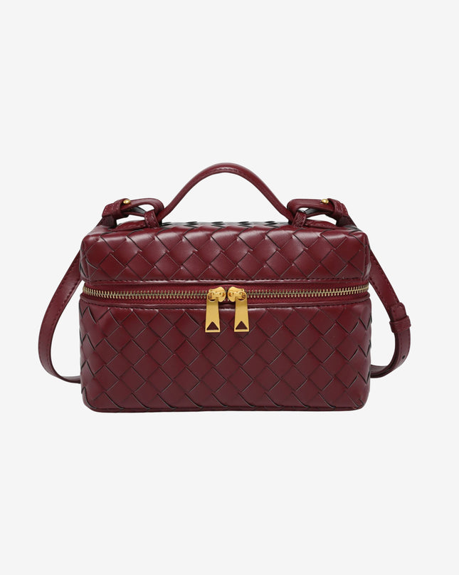 Julia | Strukturierte, glänzende Tasche aus gewebtem Material