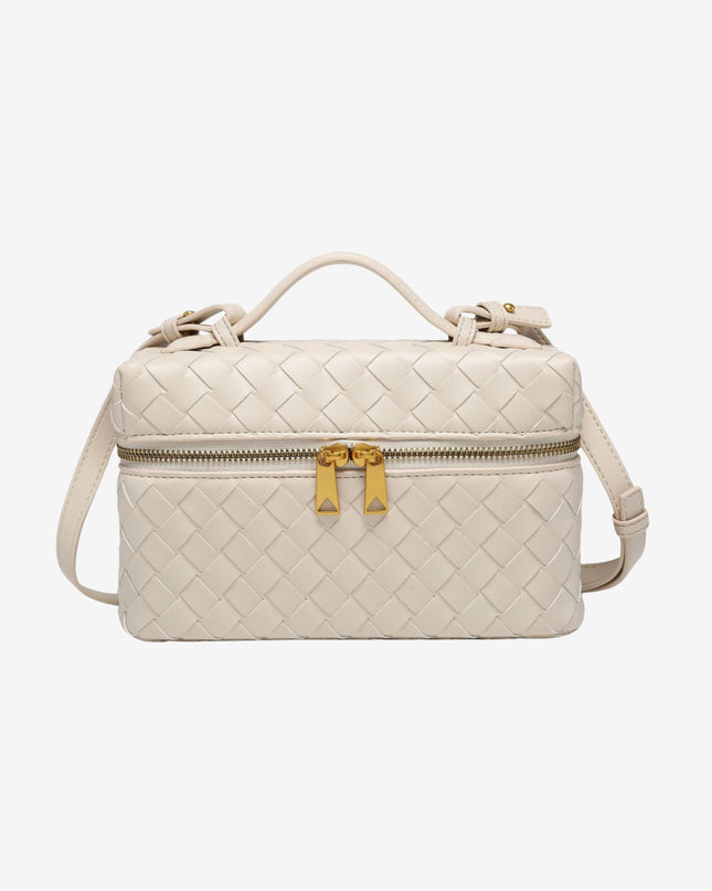 Julia | Strukturierte, glänzende Tasche aus gewebtem Material