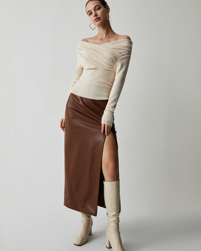 Off-Shoulder Stricktop für Damen – Feminin, Stylisch & Modern