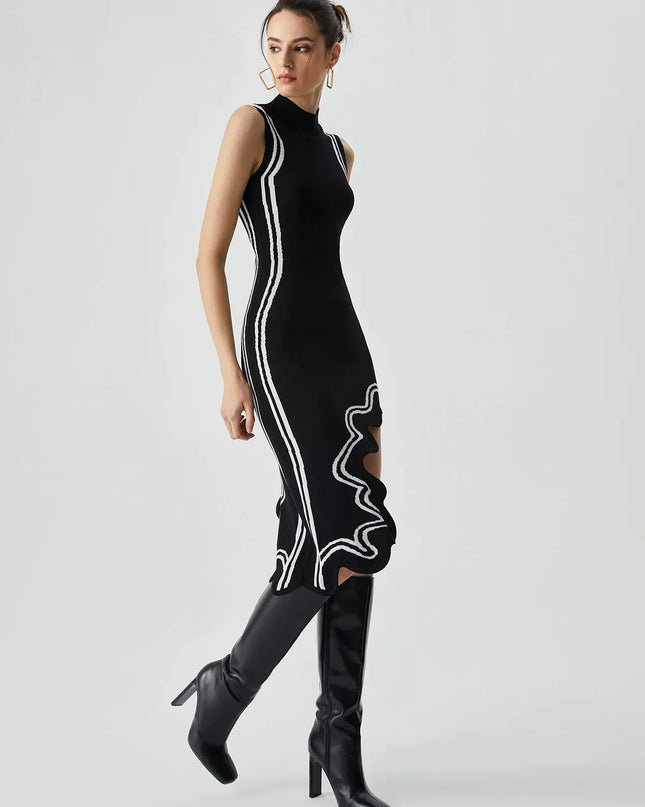 Asymmetrisches Strickkleid
