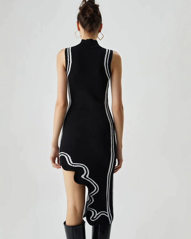 Asymmetrisches Strickkleid
