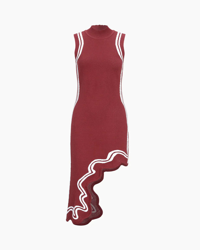 Asymmetrisches Strickkleid