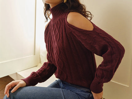 Eva | Schulterfreier Karierter Pullover