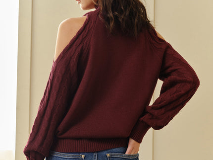 Eva | Schulterfreier Karierter Pullover