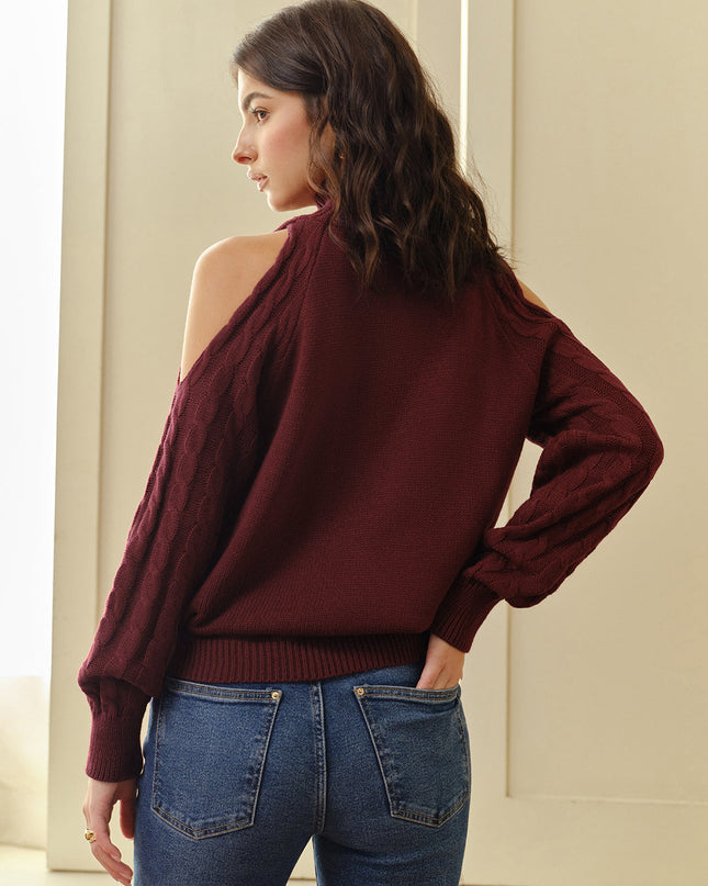 Eva | Schulterfreier Karierter Pullover