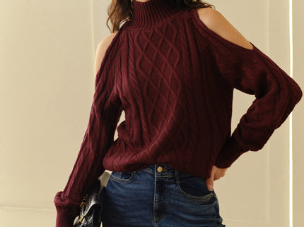 Eva | Schulterfreier Karierter Pullover