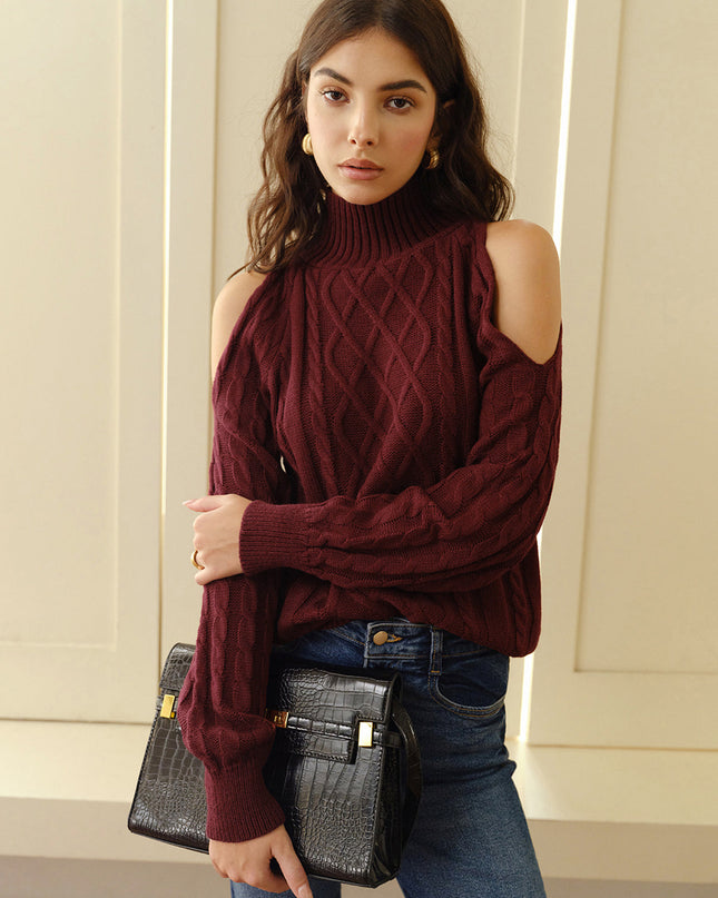 Eva | Schulterfreier Karierter Pullover