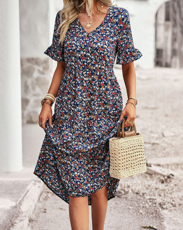Elegantes geblümtes Minikleid für Frauen