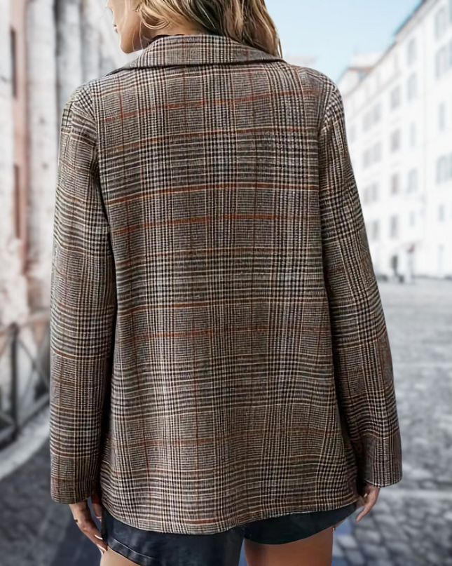 Stilvoller karierter Blazer für Frauen - perfekt für einen lässigen Look!