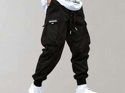 Sommerfeld™ | Herren Cargo Jogginghose – Lila Streetwear-Hose mit Reißverschlusstaschen & Bündchen